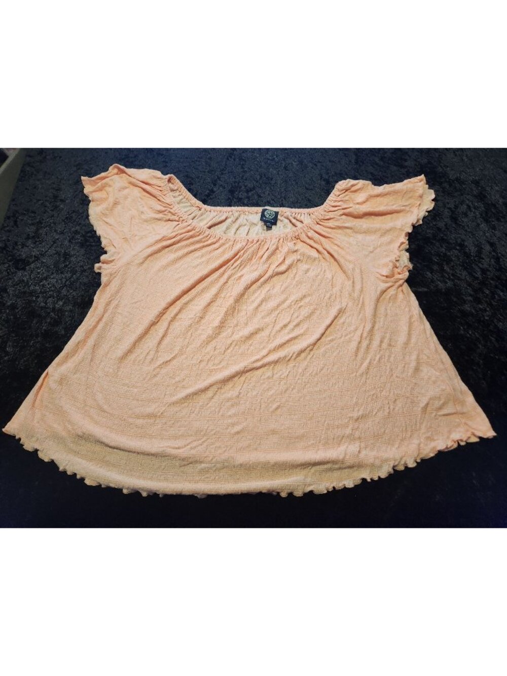 Bobeau Peach Short Sleeve Scalloped Hem/Sleeves/Sz. 2X NWOT
